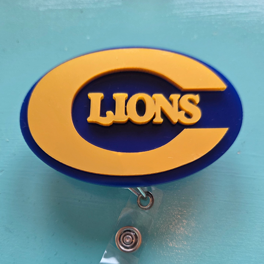 Covington High Lions Acrylic Retractable Belt Clip Badge Reel
