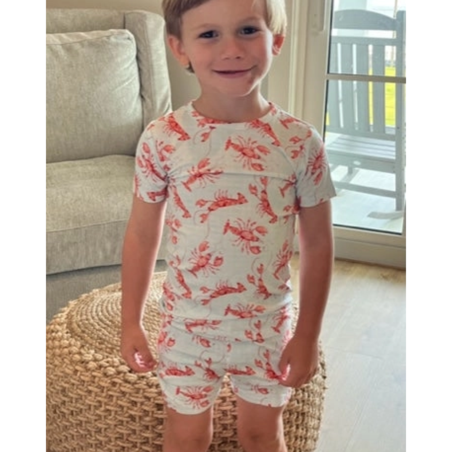 Crawfish Two Piece Bamboo Pajama Set | Unisex | PJs |