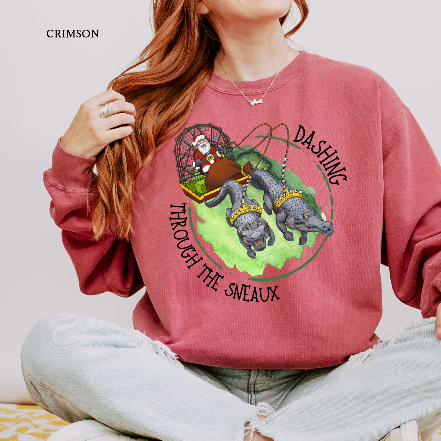 Dashing Through the Sneaux | Christmas Comfort Color Sweatshirts