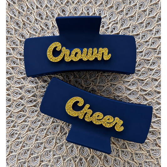Crowns Cheer Acrylic Claw Clip Hair Accessory