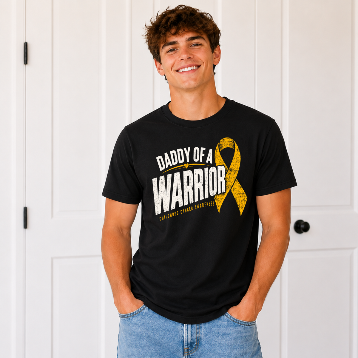 Dad of a Warrior Childhood Cancer Awareness Tee