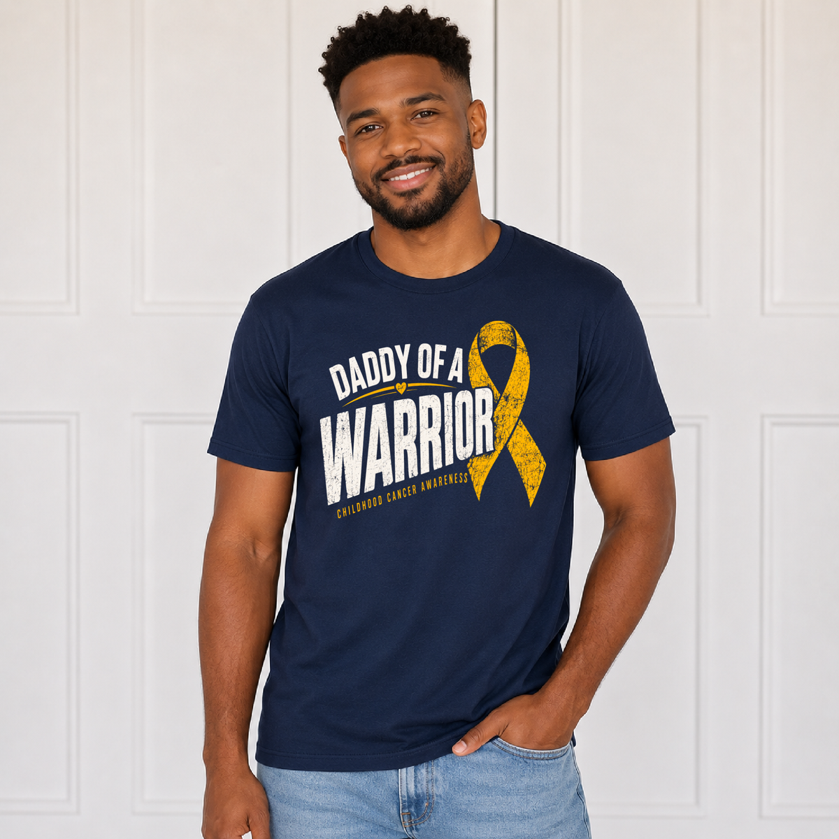 Dad of a Warrior Childhood Cancer Awareness Tee