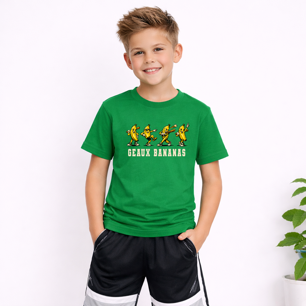 Dancing Geaux Bananas youth baseball mascot T-shirt