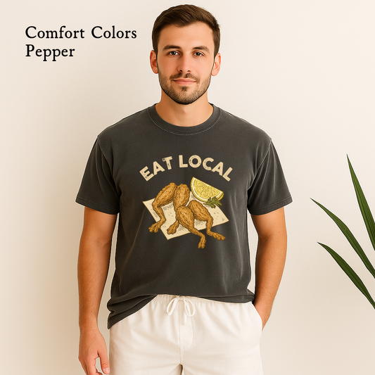 Full-color vintage frog legs artwork