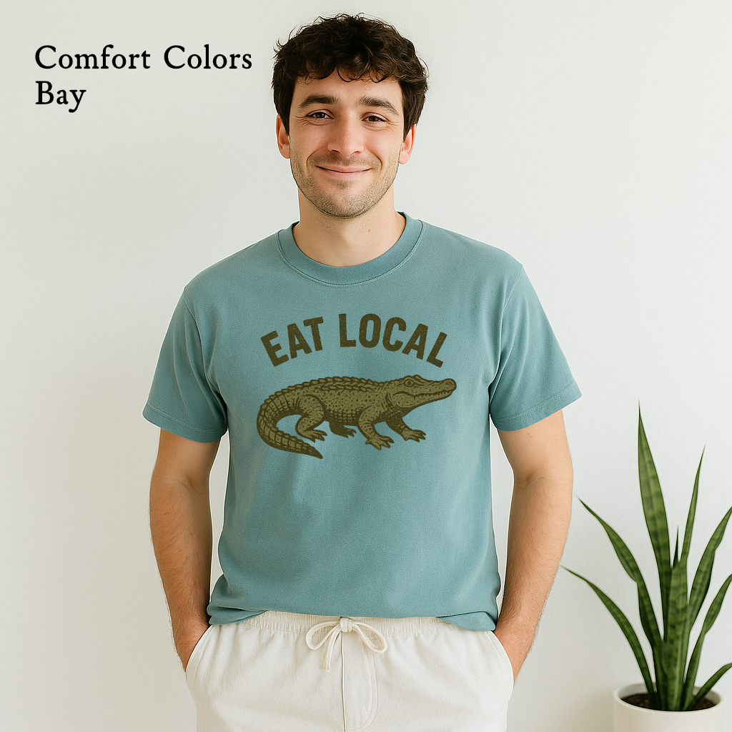 Eat Local Alligator Shirt – Louisiana Southern Food Graphic Tee