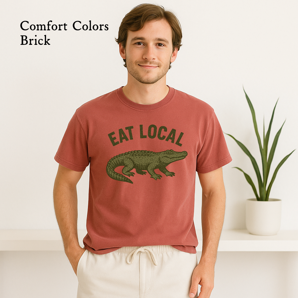 Eat Local Alligator Shirt – Louisiana Southern Food Graphic Tee
