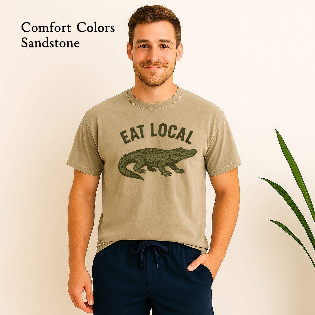 Eat Local Alligator Shirt – Louisiana Southern Food Graphic Tee