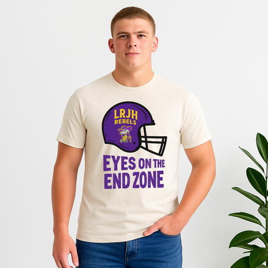 LRJH Rebels football shirt with purple helmet design