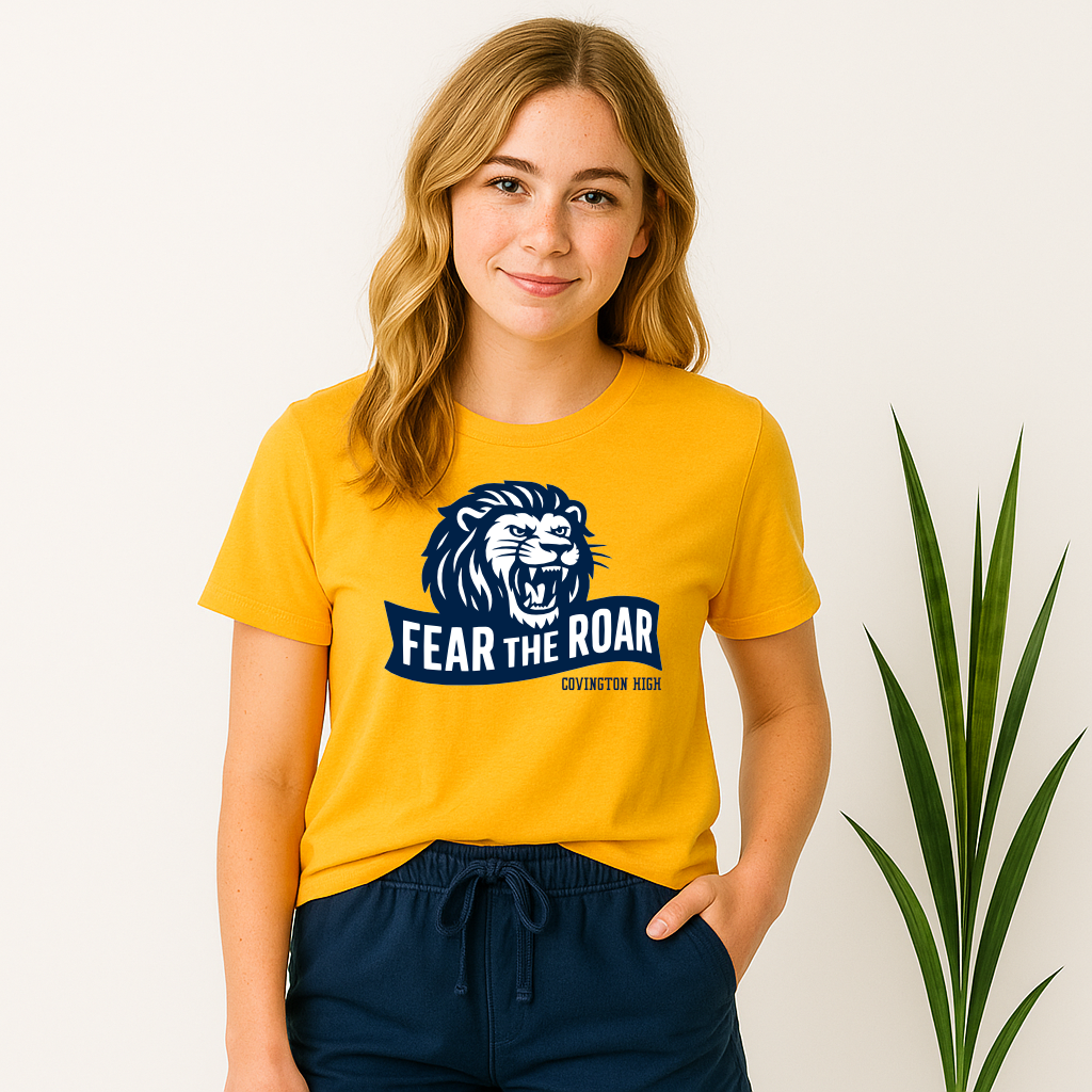 Roaring Retro Fear the Roar Covington High Tee