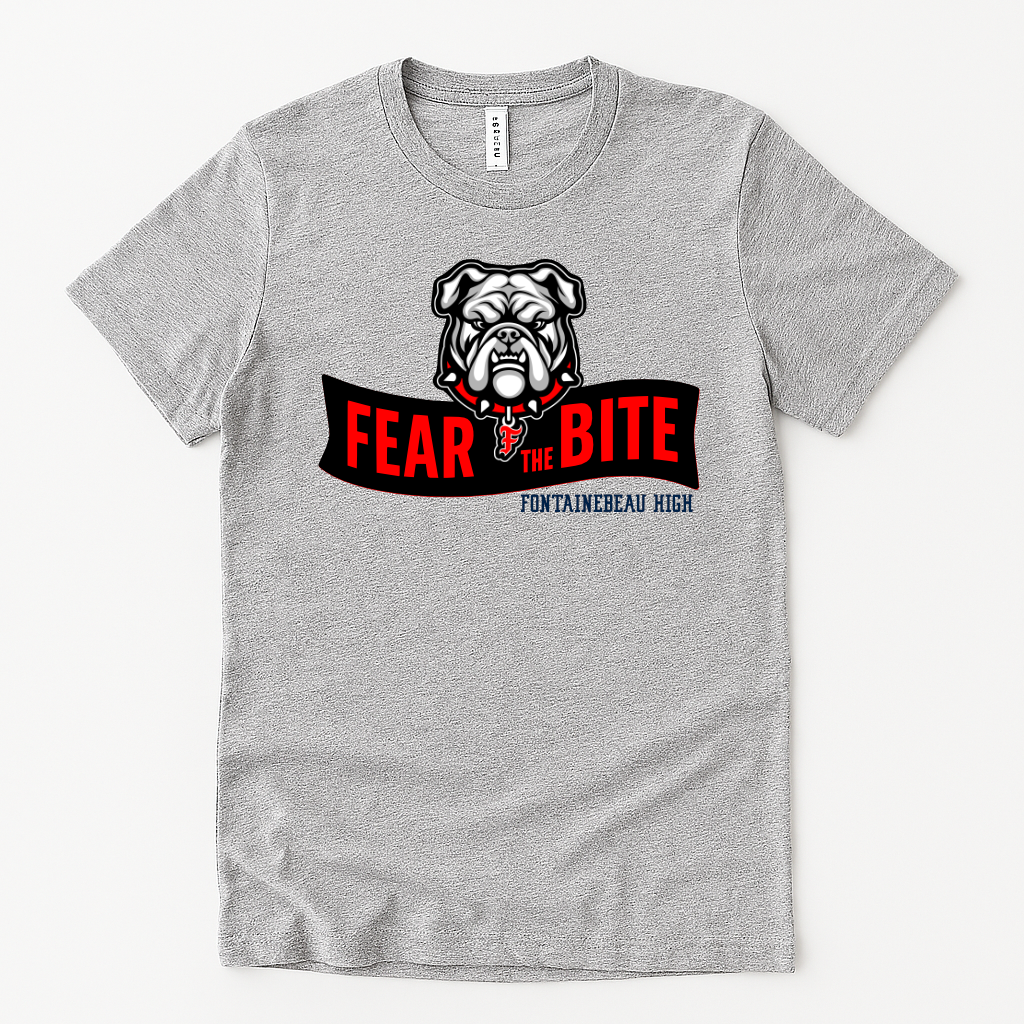 Fontainebleau High Fear the Bite Bulldog Black Shirt Mascot
