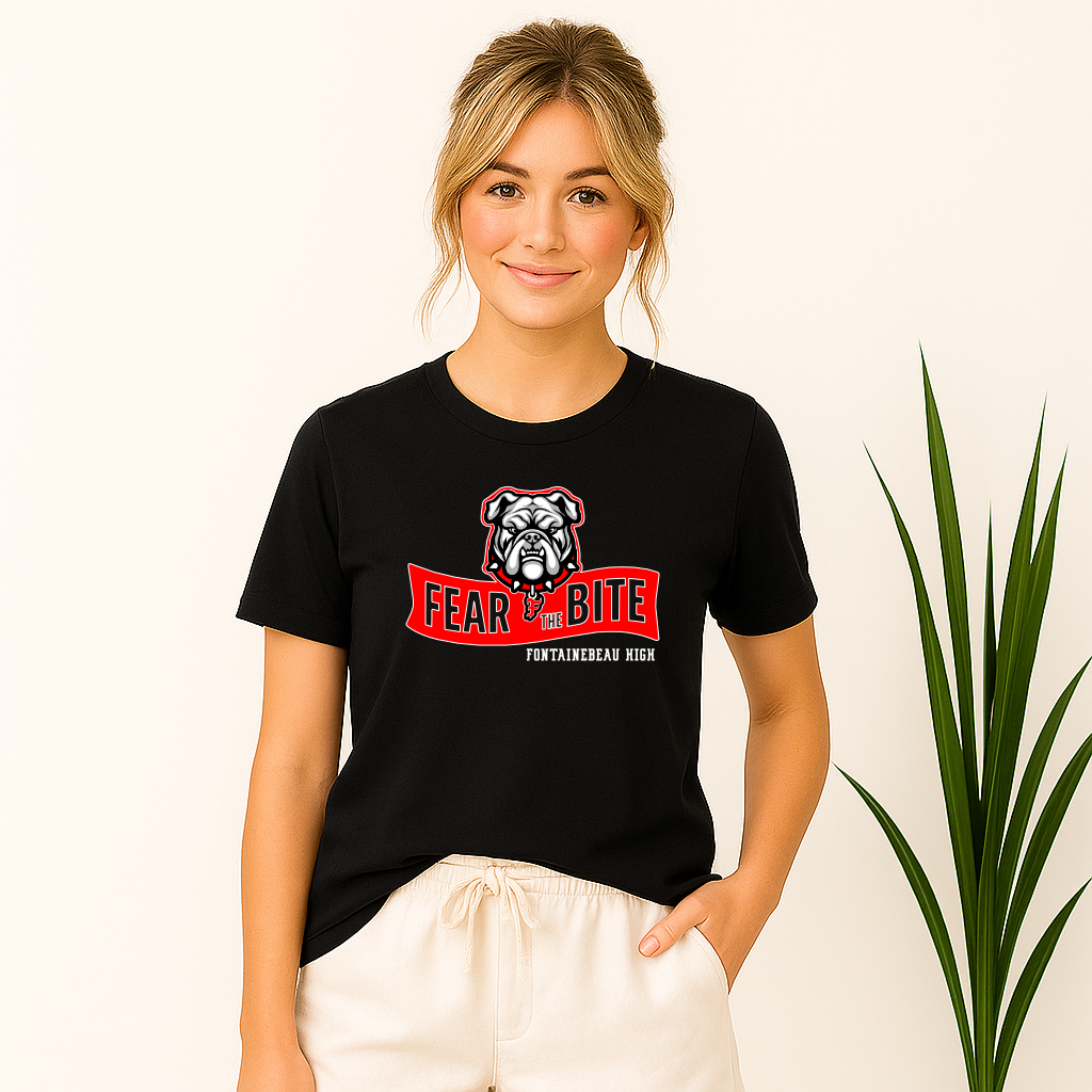 Fontainebleau High Fear the Bite Bulldog Black Shirt