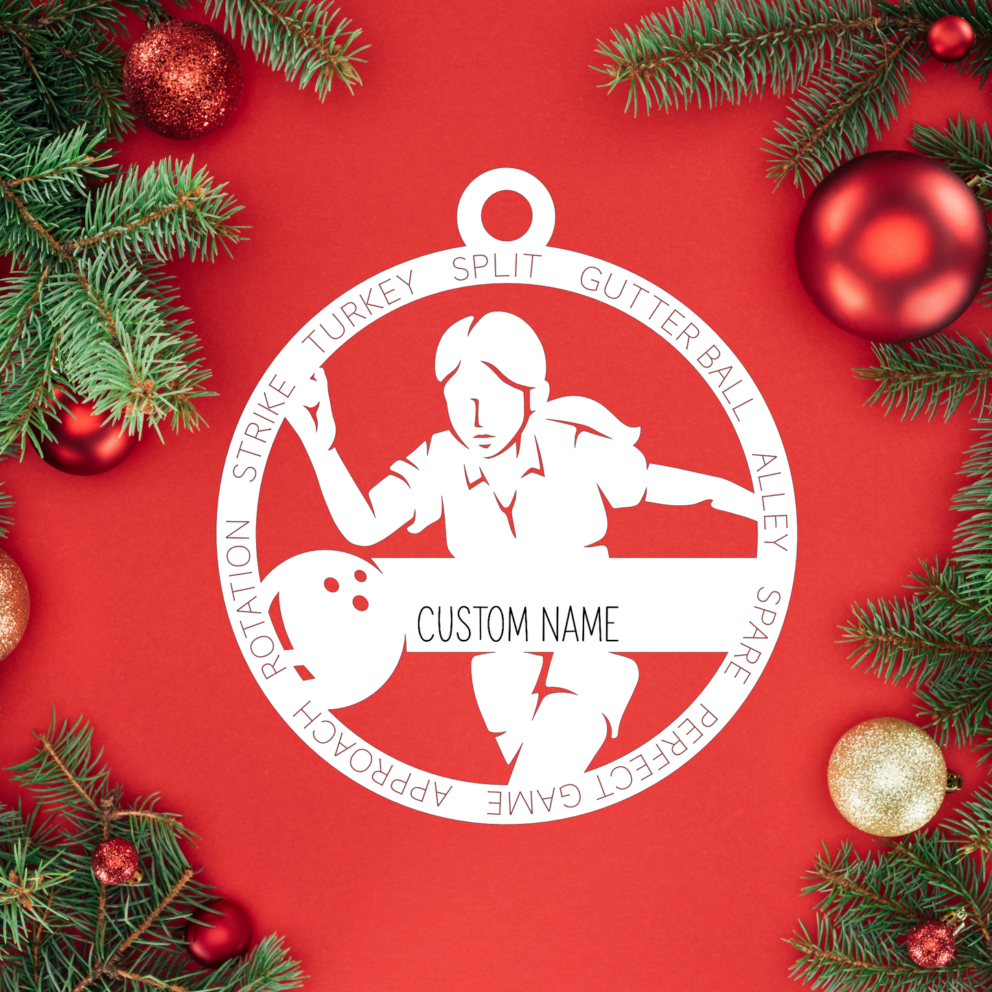 Custom Female Bowling | Christmas Ornaments