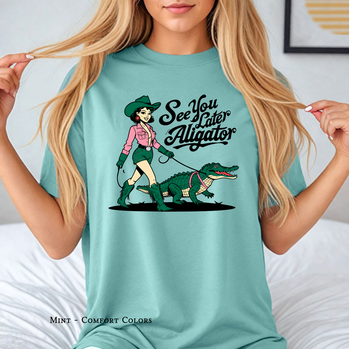 Knight Riding Alligator See You Later | Cowgirl Riding Alligator | Comfort Colors – The Twisted ...