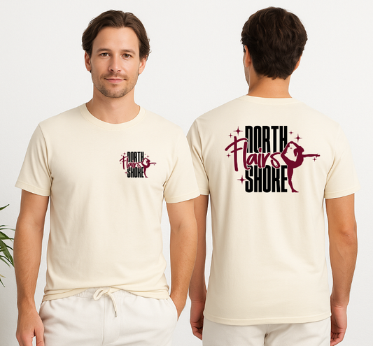 “Two-sided Northshore Flairs dancer tee by The Twisted Hippo”