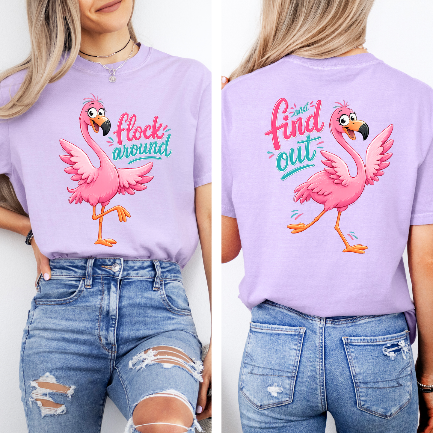 funny flamingo shirt with sassy quote beach vacation tee