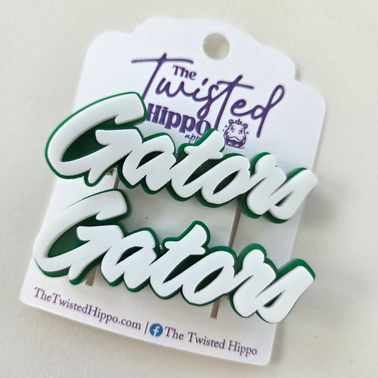 Gators Logo Alligator Clip Barrette Set