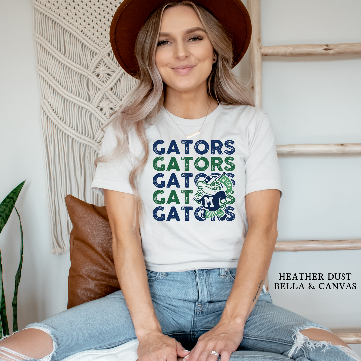 MYB MALE Gators with Flag Mascot | Madisonville Youth Boosters | Adult T-shirt