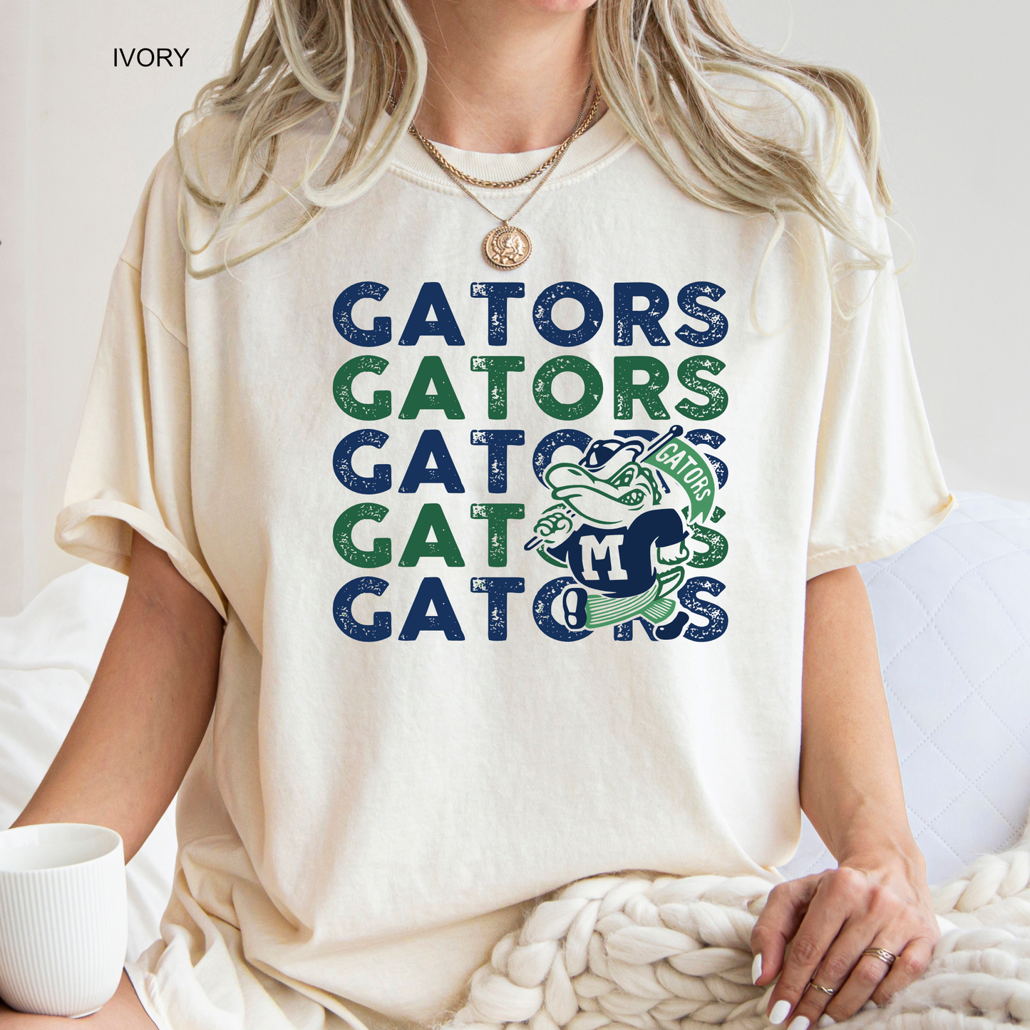 MYB MALE Gators with Flag Mascot | Madisonville Youth Boosters | Adult T-shirt
