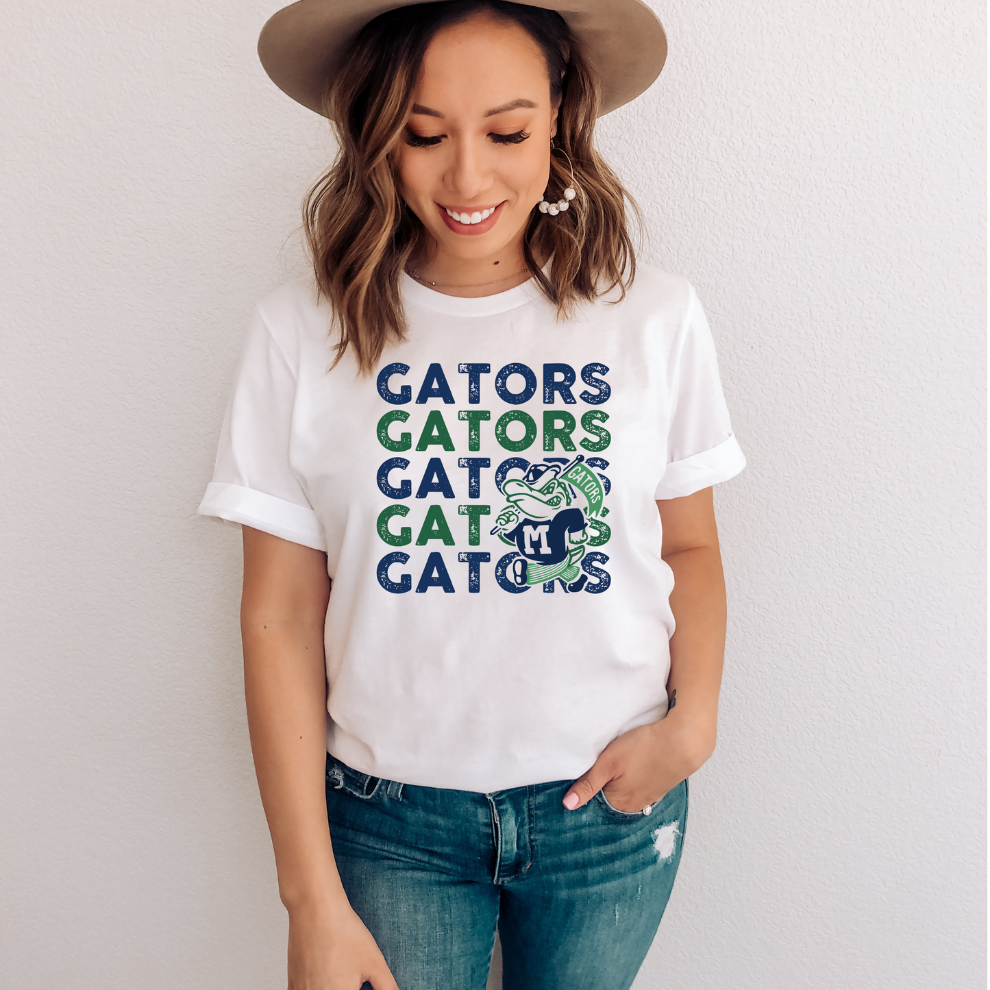 MYB MALE Gators with Flag Mascot | Madisonville Youth Boosters | Adult T-shirt
