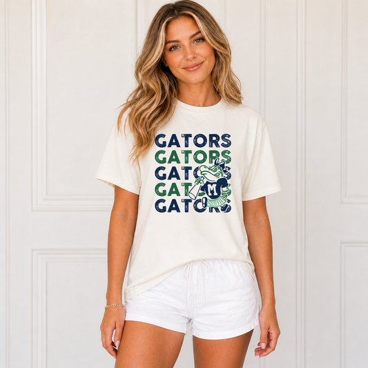 Madisonville Gators cheer spirit T-shirt with stacked mascot design