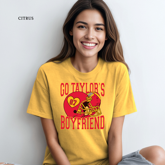 Go Taylor's Boyfriend | Comfort Color Short Sleeve Graphic Tees | Adults