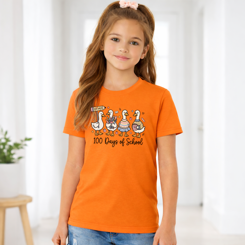 100 Days of School Goose Shirt – Cute Youth T-Shirt