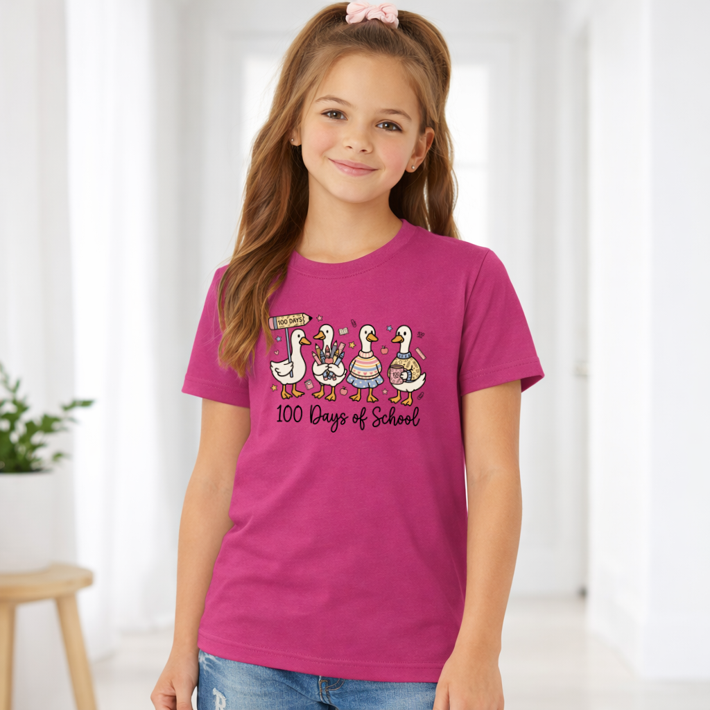 100 Days of School Goose Shirt – Cute Youth T-Shirt