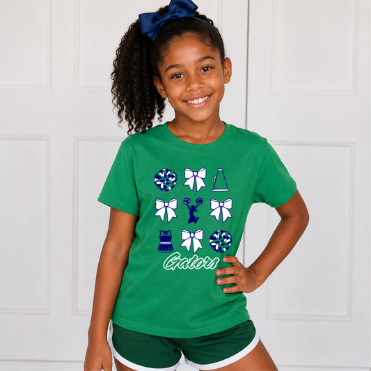 MYB Gators Coquette Bow Cheer Collage Youth T-Shirt