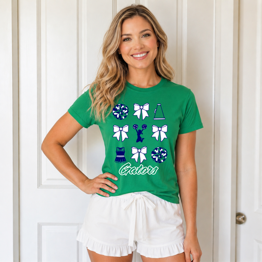 MYB Gators Coquette Bow Cheer Collage Adult T-Shirt