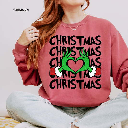 Heart Grew 3 Sizes  | Christmas Comfort Color Sweatshirts