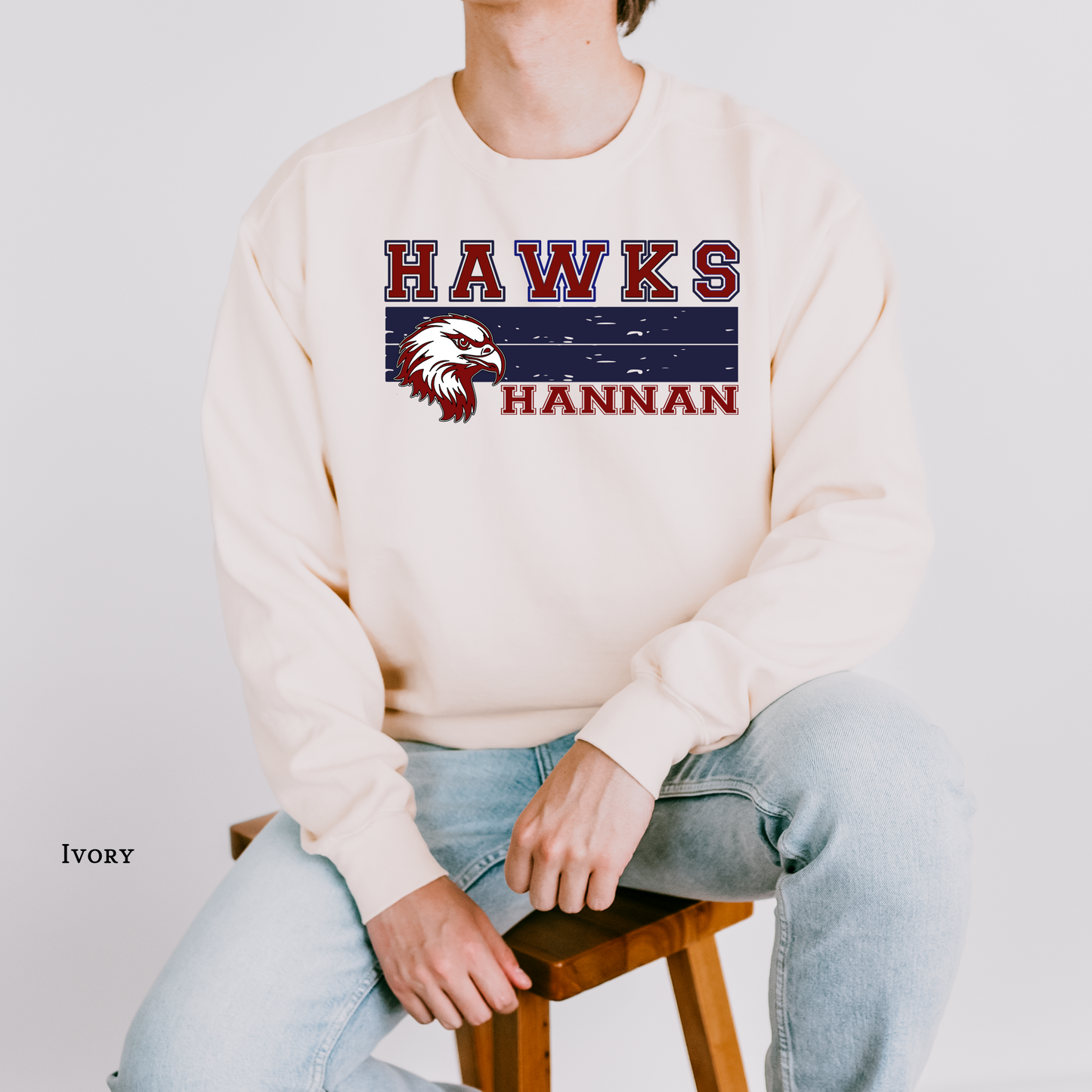 Grunge Bars | Archbishop Hannan | Hawks | Hannan High | Comfort Colors Sweatshirt | Custom School Spiritwear