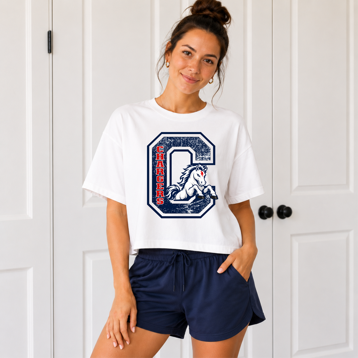Grunge C Chargers ACE white BOXY tee