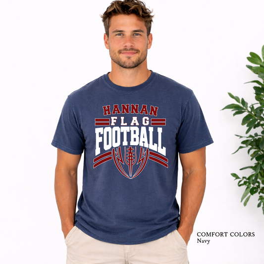 Hannan Flag Football shield design T-shirt for Archbishop Hannan High School