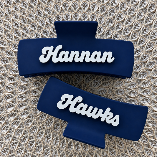Hannan Hawks Hair Claw Clip Navy