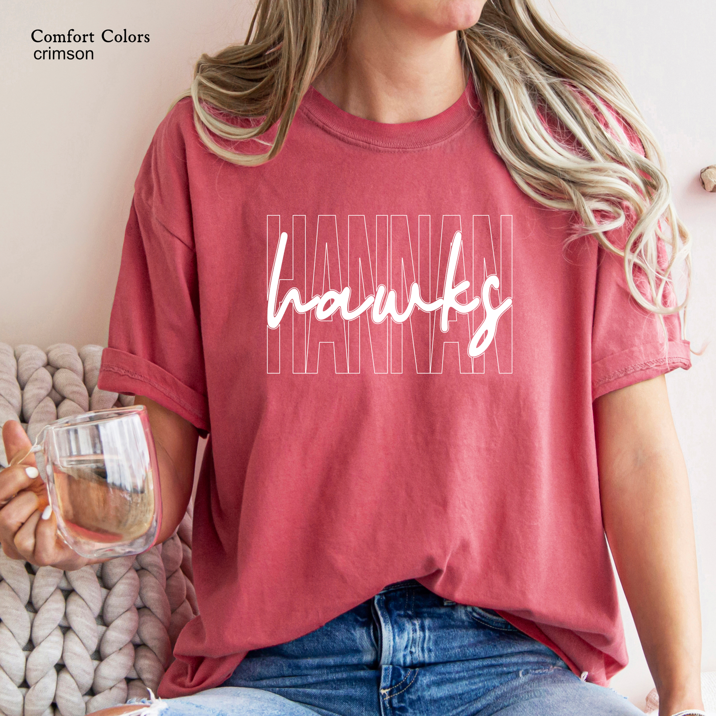 Hannan Hawks Script Font Tee