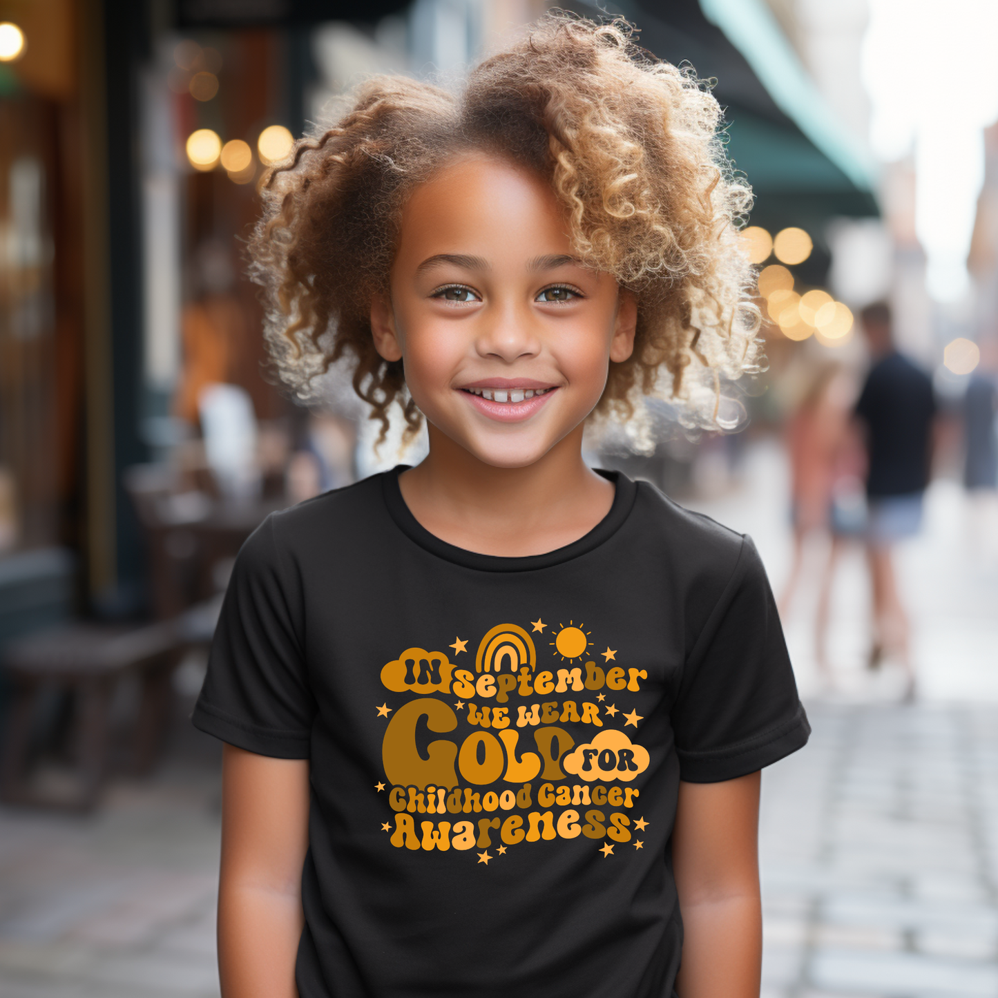 In September We Wear Gold | Childhood Cancer Awareness | Go Gold | Cancer Survivor | Crew Neck Toddler & Youth