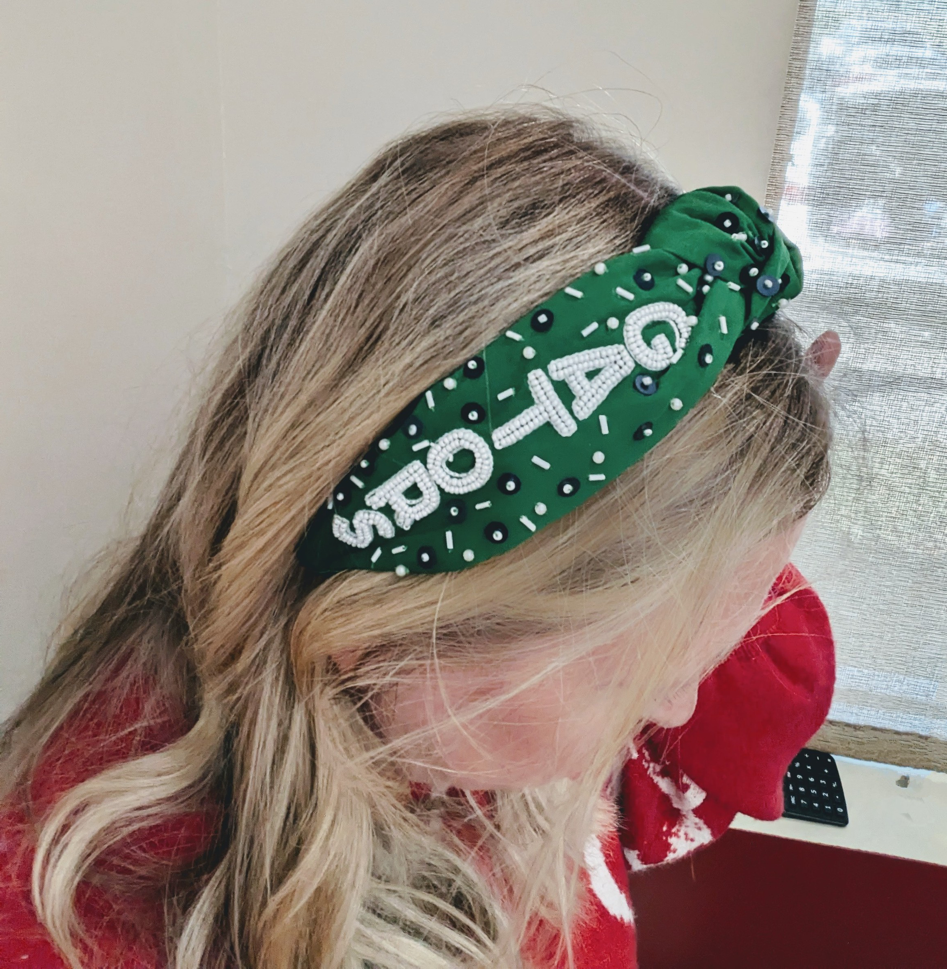 Handmade Gators headband with bold beading

