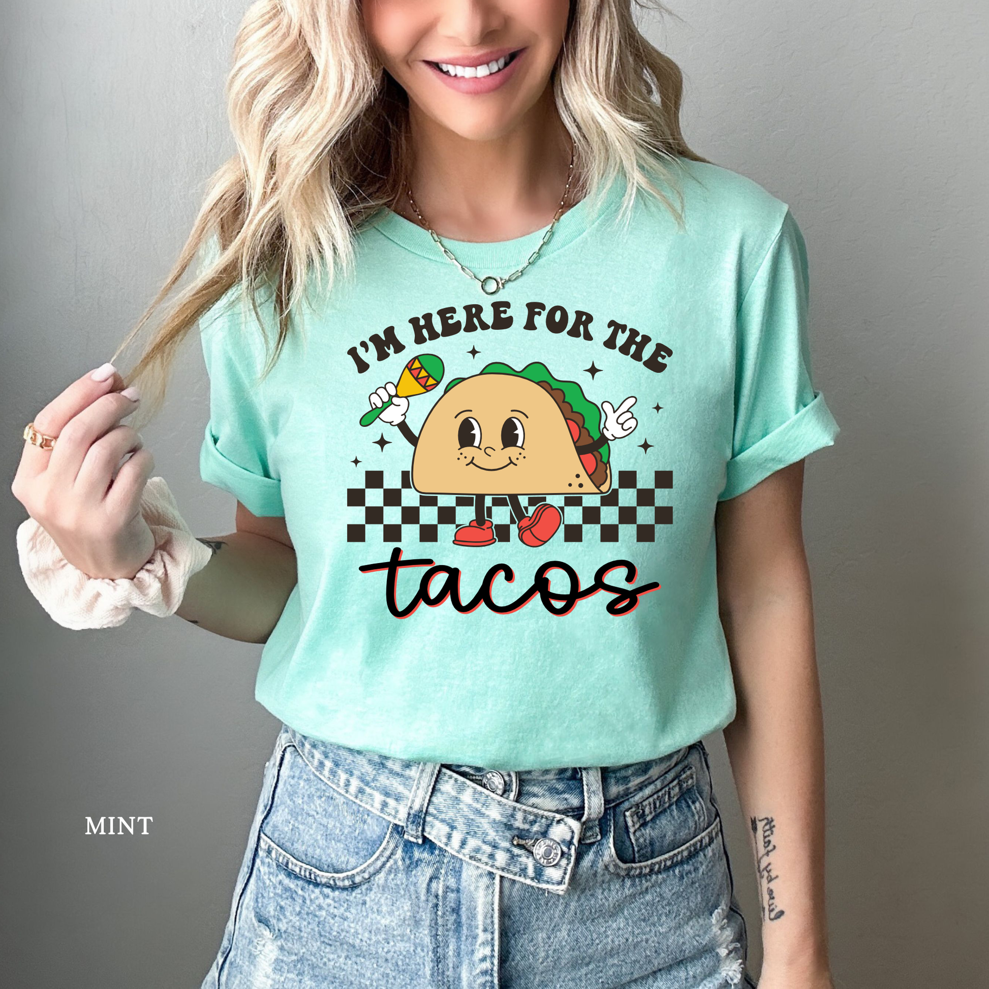 Taco Tuesday shirt with bold text and playful design

