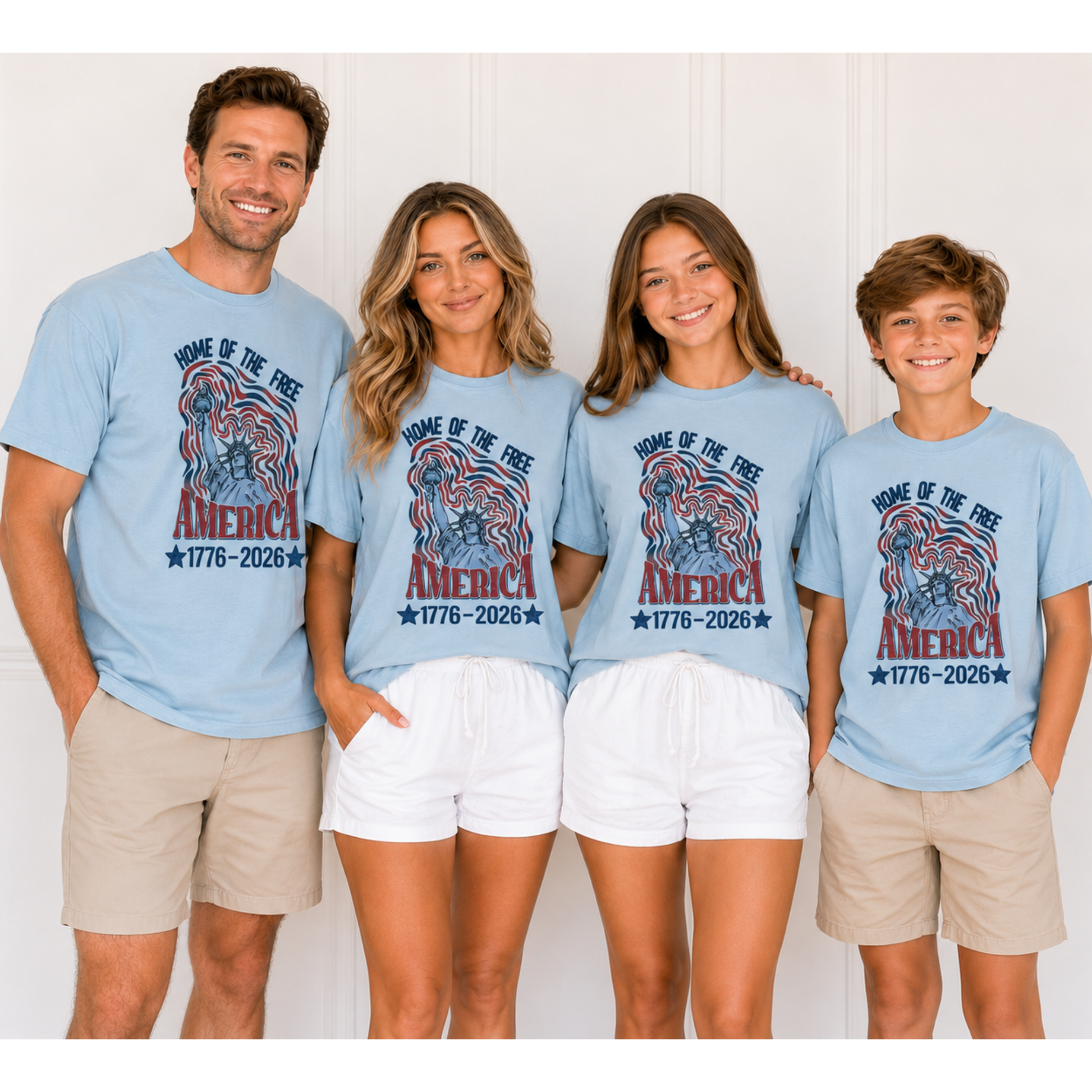 America 250 Home of the Free matching family T-shirt