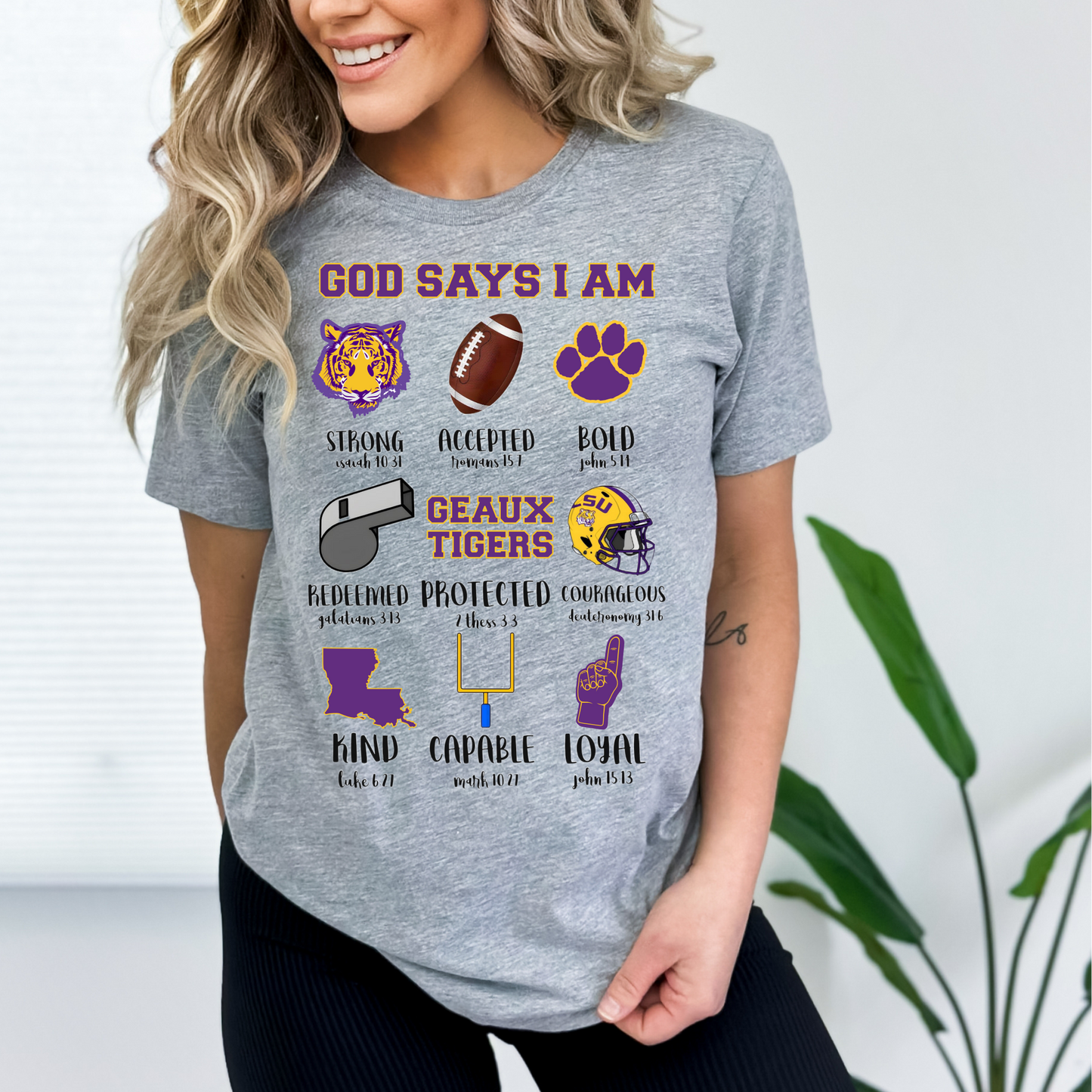 God Says I Am - LSU - Tiger - Purple & Gold - Adult & Youth Tee (PRESALE)