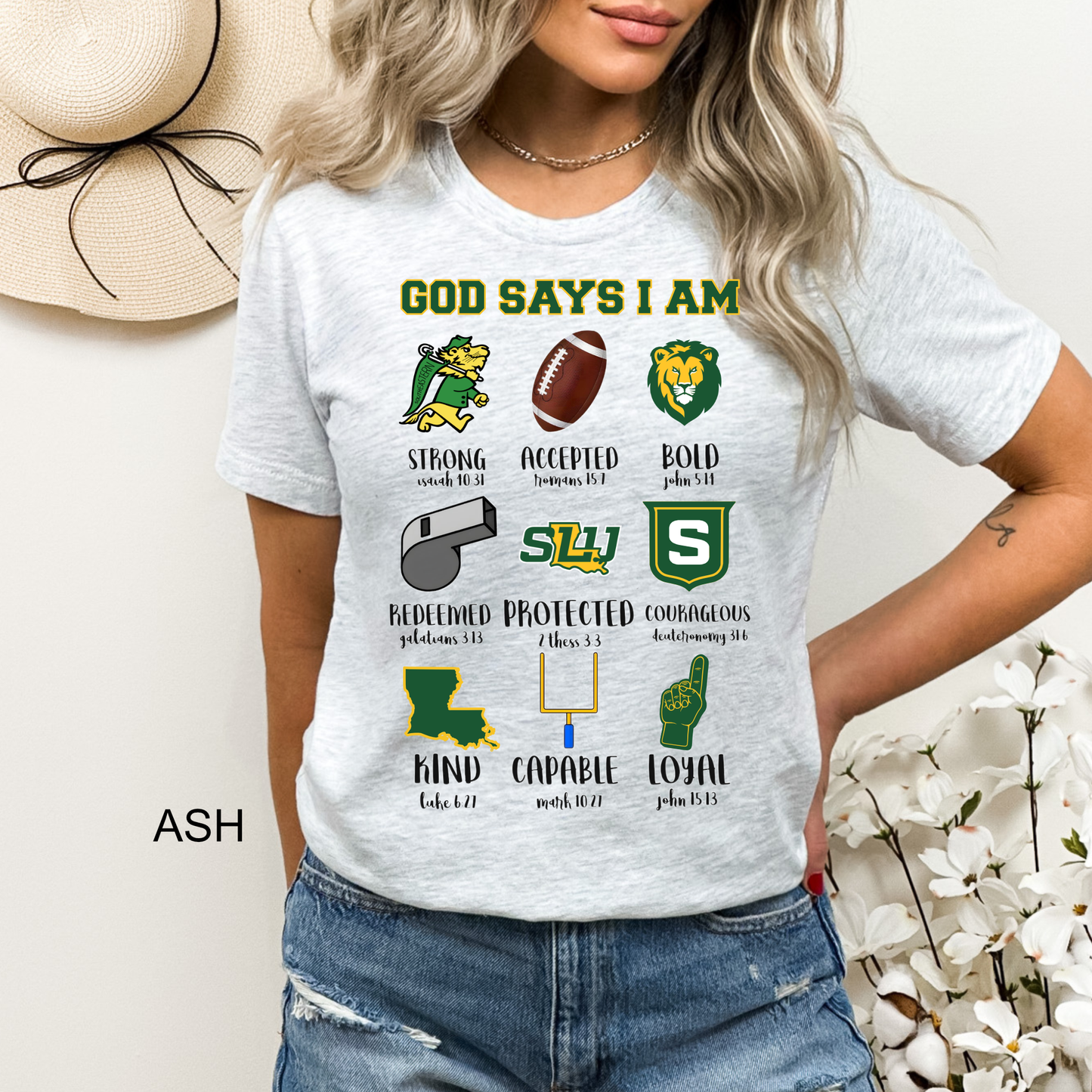 God Says I Am - SLU - Lions - Green & Gold - Adult & Youth Tee