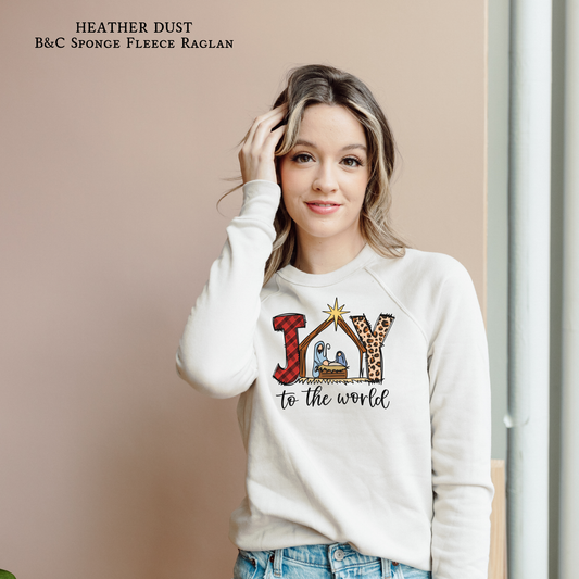 Joy | Christian Christmas | Manager Scene | Raglan Sweatshirt