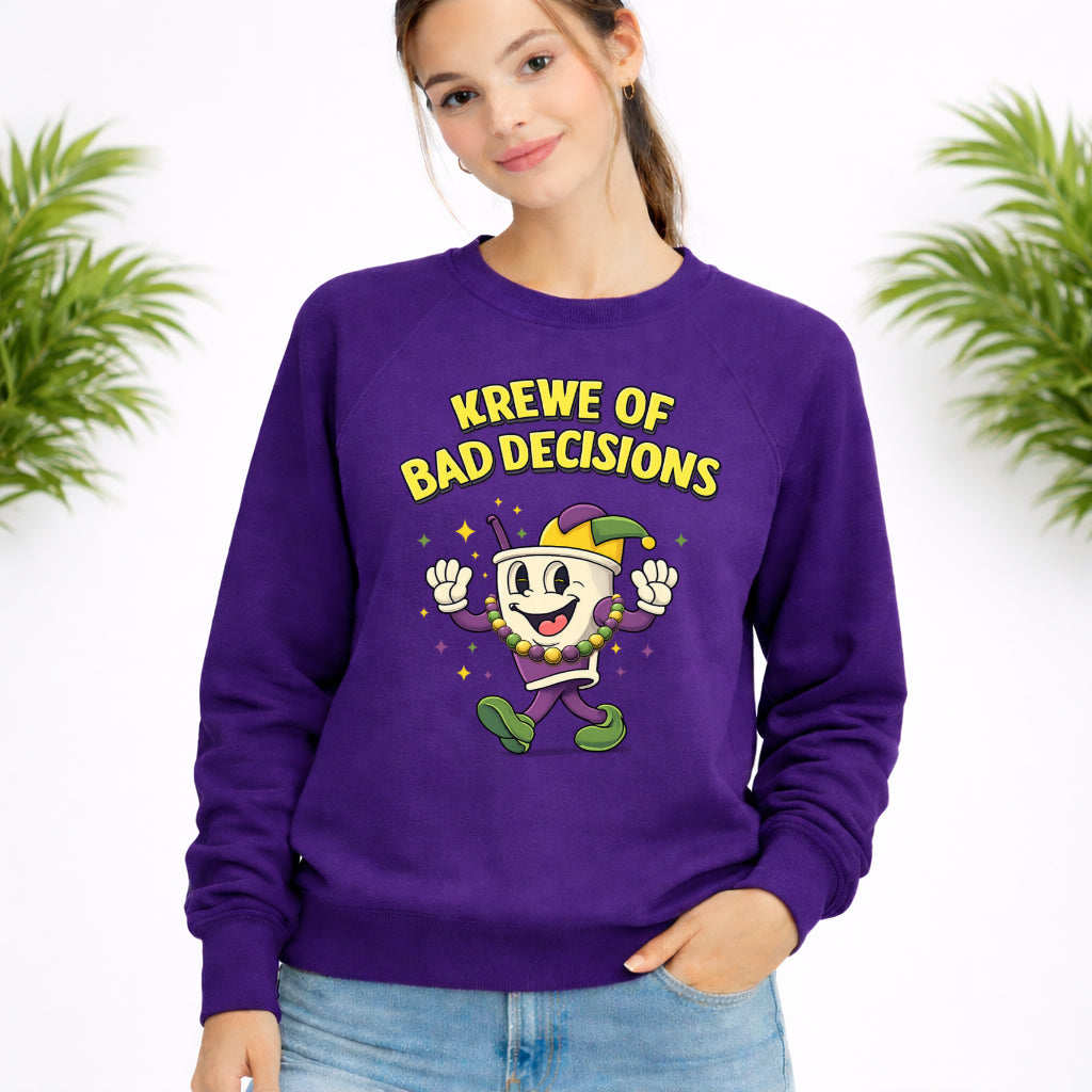 Krewe of Bad Decisions  Drop Shoulder Bella + Canvas Premium Sweatshirt