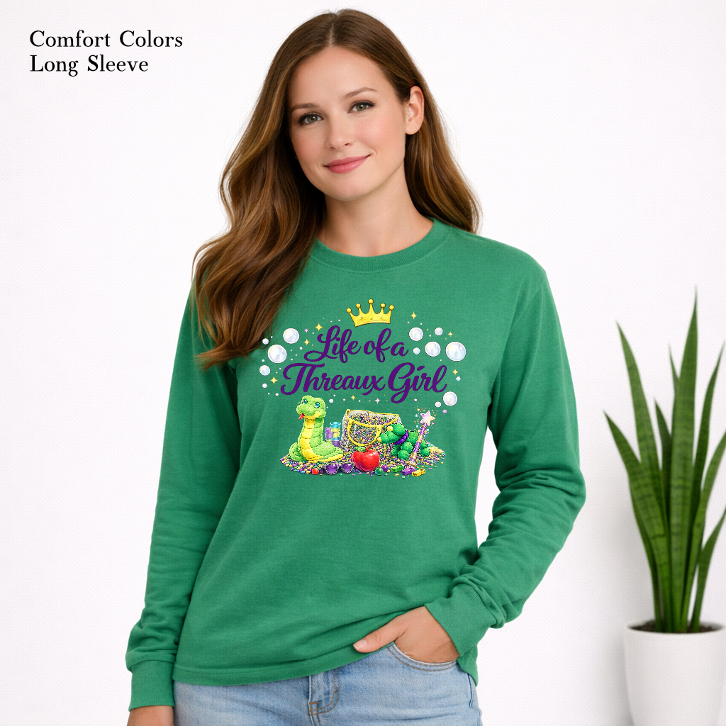 Life of a Threaux Girl – Krewe of Eve Mardi Gras Long Sleeve T-Shirt