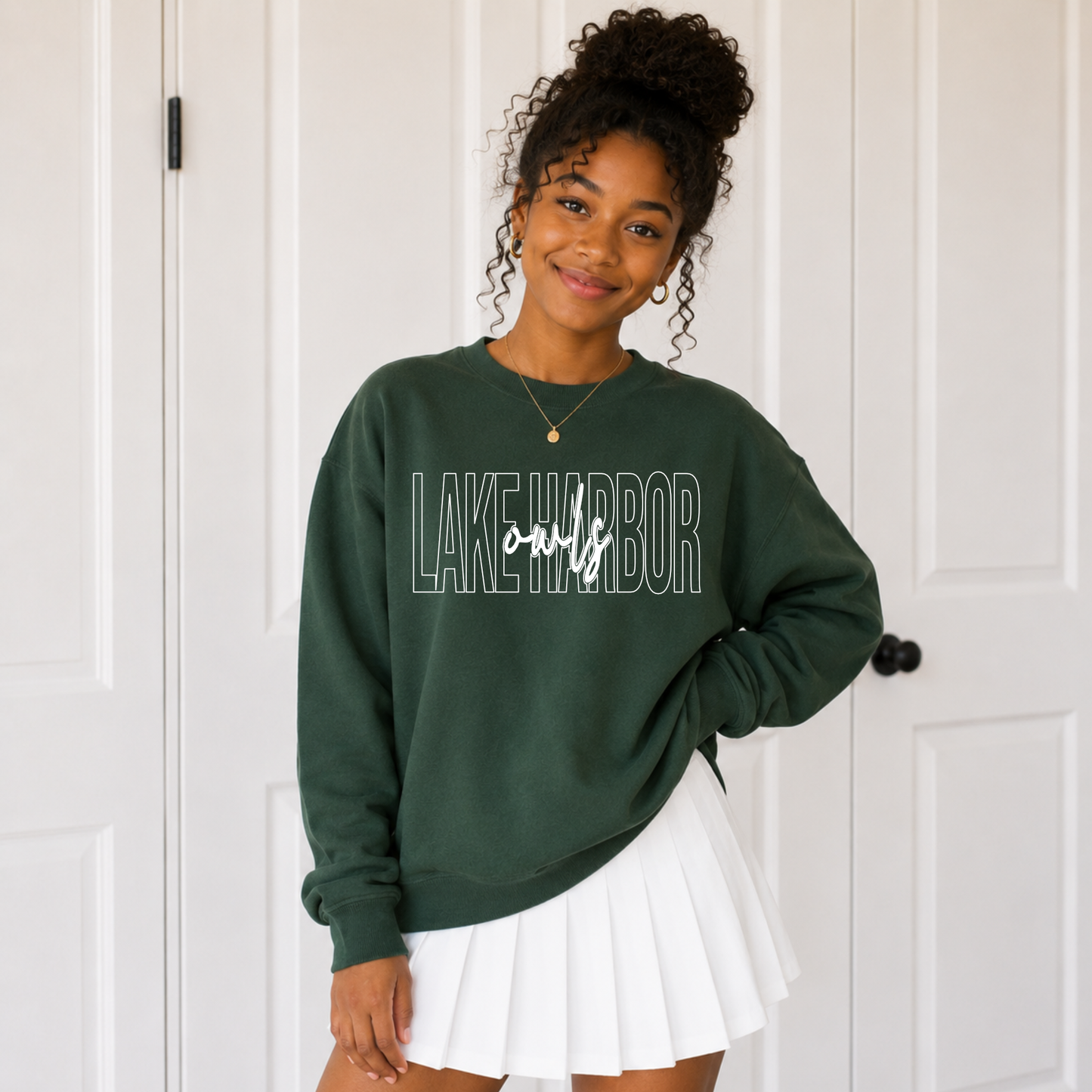 Lake Harbor Owls Script Font Sweatshirt