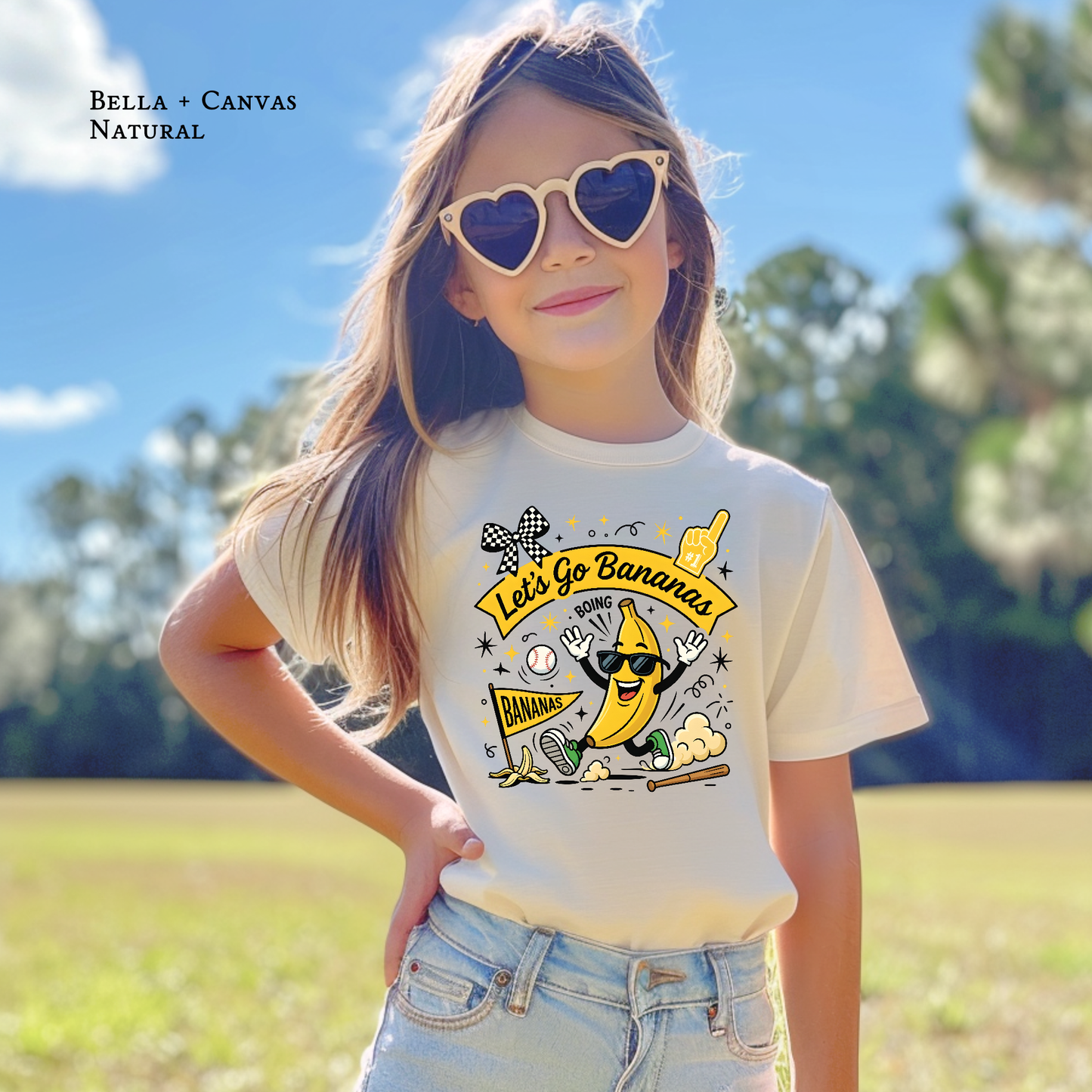 banana ball baseball kids shirt with dancing banana design
