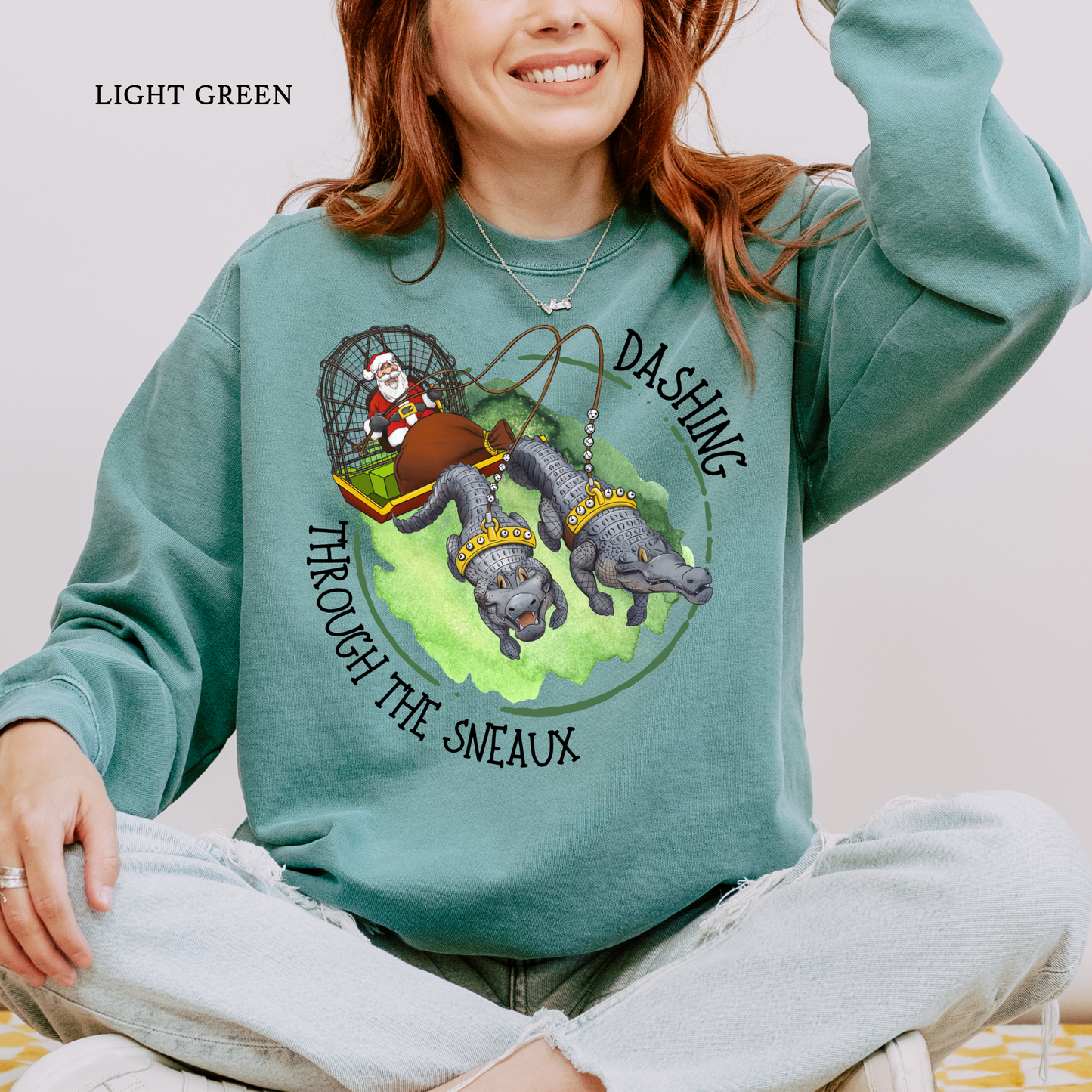 Dashing Through the Sneaux | Christmas Comfort Color Sweatshirts