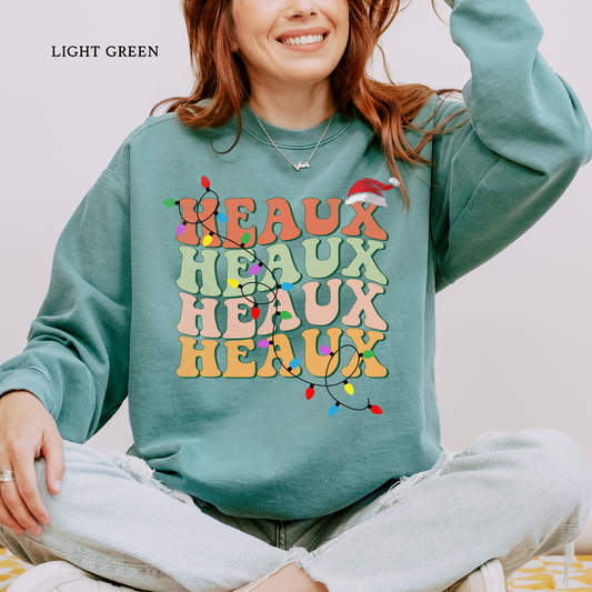 Heaux Heaux Heaux Cajun Christmas Tee| Christmas Comfort Color Sweatshirts