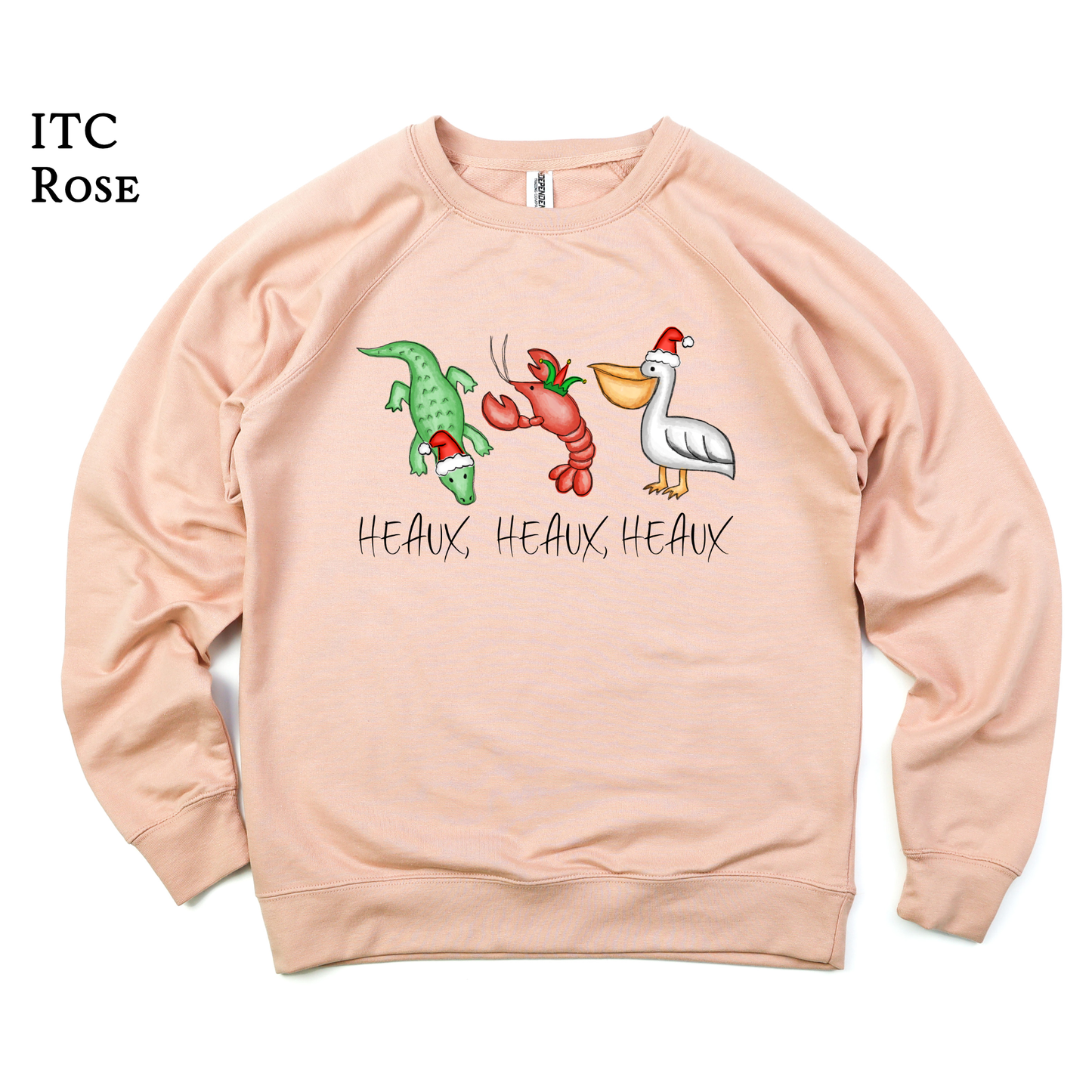 Alligator, Crawfish and Pelican Christmas | Bayou Christmas | Louisiana Christmas |Raglan Bella & Canvas Sweatshirt