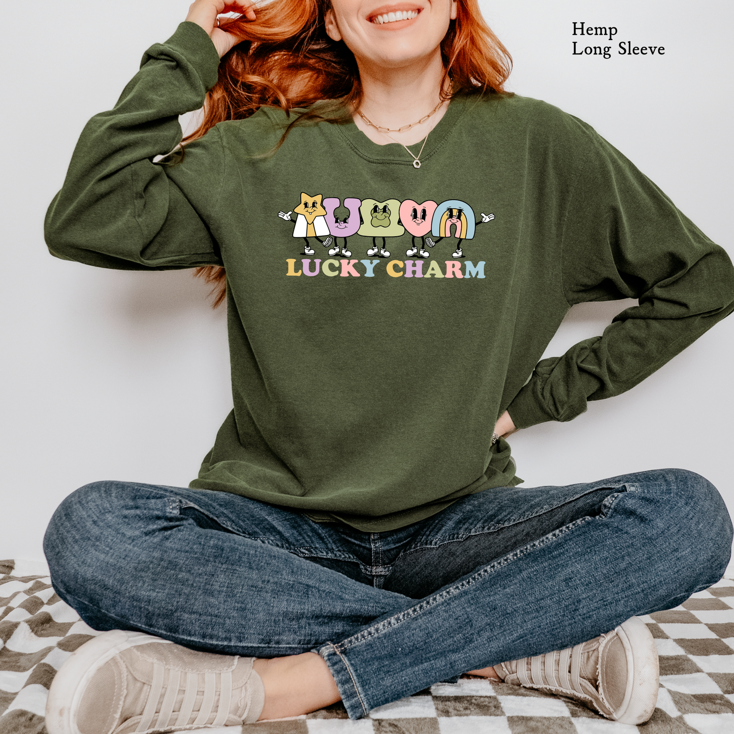 Lucky Charm | St. Patrick's Day | Comfort Color Long Sleeve Graphic Tees